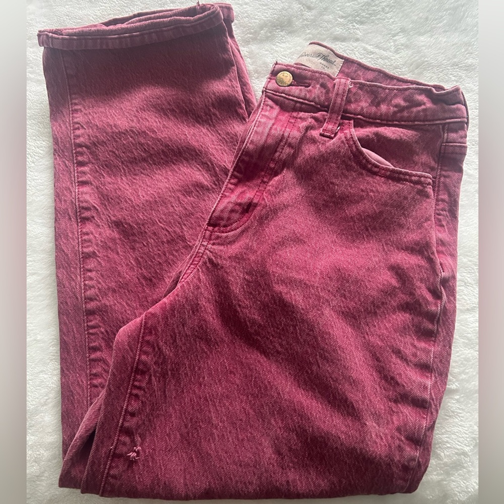 American Threads Deep Red Straight Leg Jeans